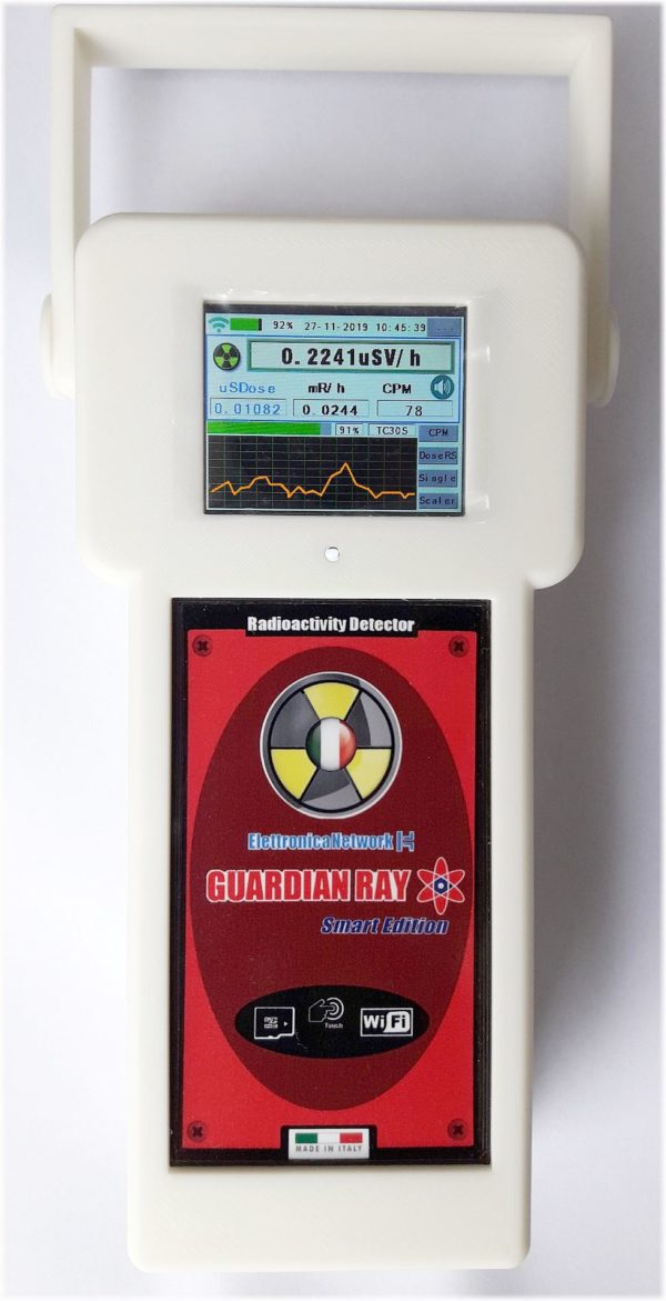 Guardian Ray Smart geiger counter white with 2.4 inch Touch LCD