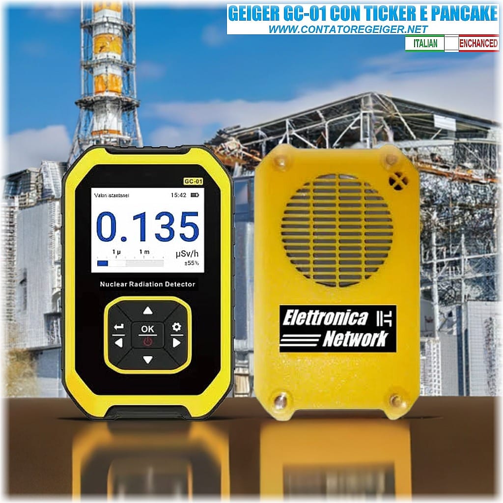 Contatore Geiger GC-01-PNK Enhanced with Ticker and G.M. probe. Pancake